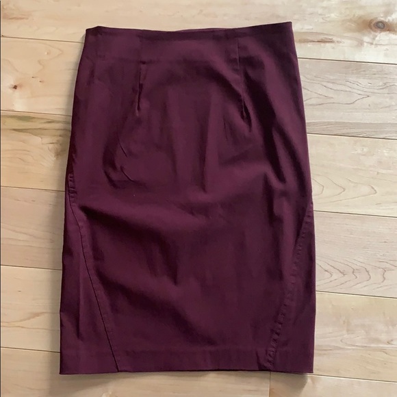 Burgundy Pencil Skirt Sz 2 - Picture 3 of 5